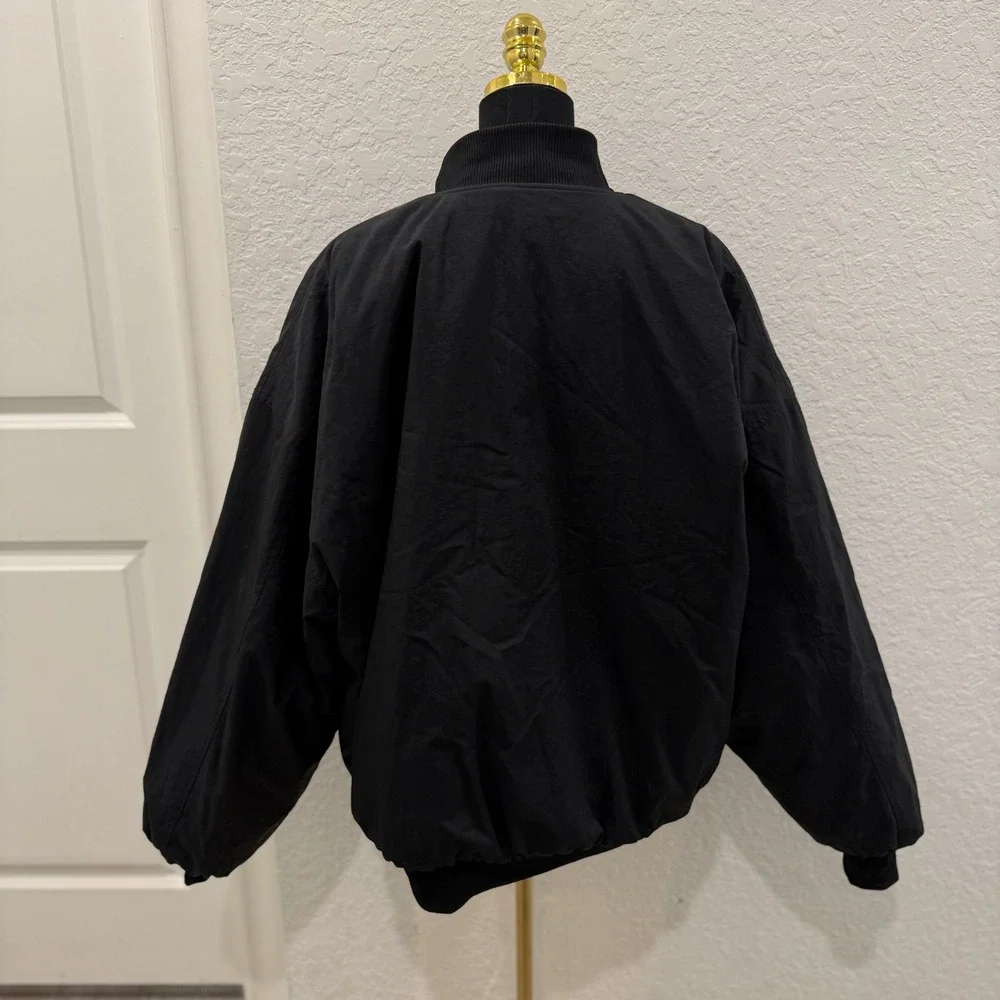 Nike Big Swoosh Quilted Bomber F7 STI Black Nylon Reversible Jacket Mens XL